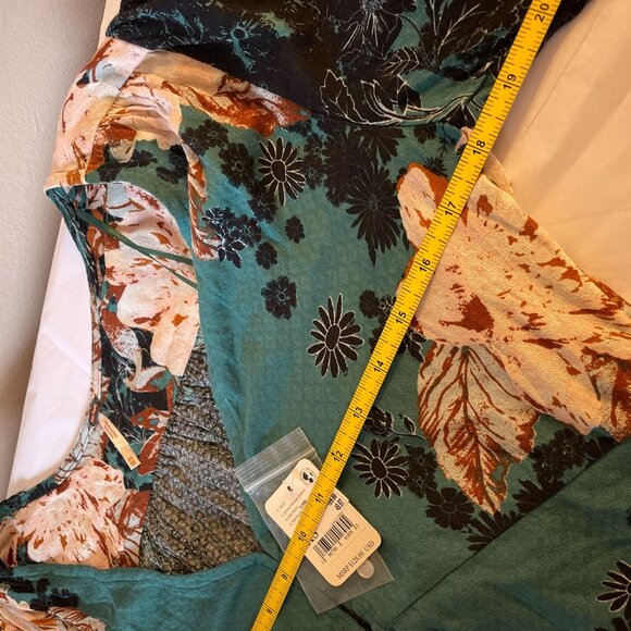 NWT Free People Mikayla Floral Printed Tunic Green Balsam Combo XS - Picture 7 of 8